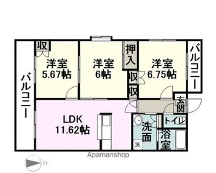 ハイムさくら【3階】の間取り
