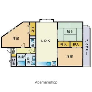 レイクサイド周船寺【401号室】の間取り