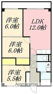 第1シャトウはまなす【3階】の間取り