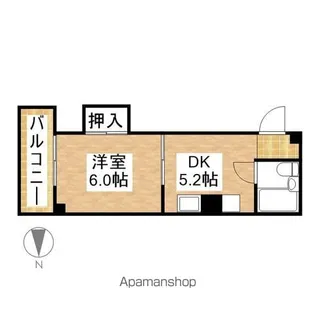 第2ニシノビル【303号室】の間取り