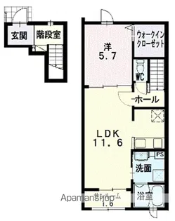 プリムヴェール B【2階】の間取り