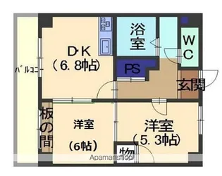 ユウアイハイツ【402号室】の間取り