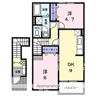プラシードB【2階】の間取り
