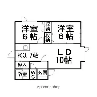 コーポイーストヒル【202号室】の間取り
