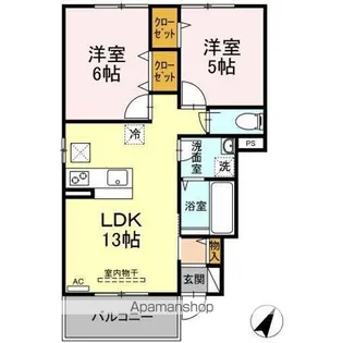 クローリス善通寺【1階】の間取り