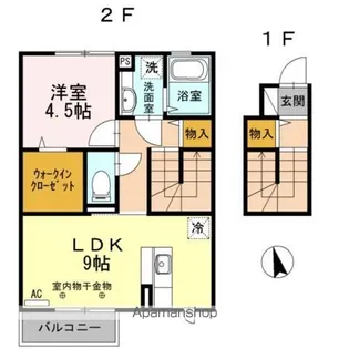 岩手県盛岡市津志田町1丁目【アパート】の間取り