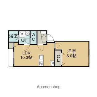 モンブラン8【308号室】の間取り