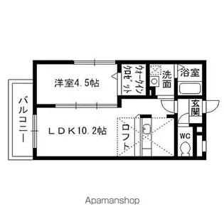 ハーティア泉中央【203号室】の間取り