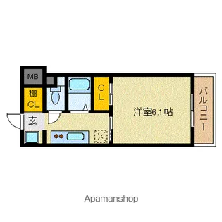 ル・パルトネール梅田北【8階】の間取り