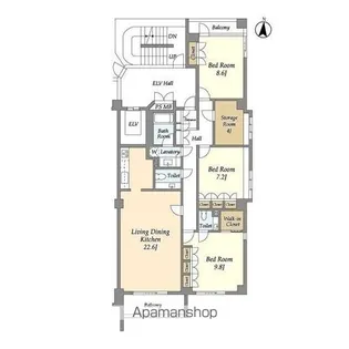 モンエール広尾【2階】の間取り