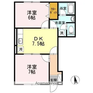 エコパラダイス宗像【1階】の間取り