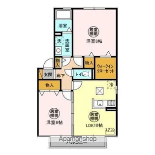 ハピネス A・B【1階】の間取り