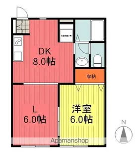 メゾンボヌールB棟【101号室】の間取り