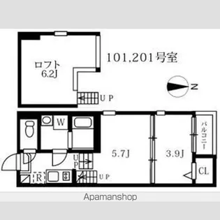 アイワイコート名城公園【1階】の間取り