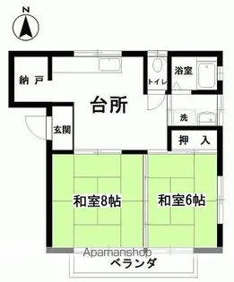 サンシティ湯の花【202号室】の間取り