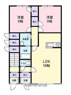 ラビアンローズ2【101号室】の間取り
