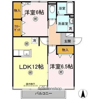ボナール万々 B棟【1階】の間取り