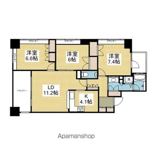 グランディア番町【8階】の間取り