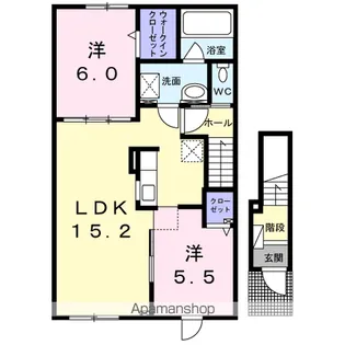 ベル・カルム桔梗 Ⅱ【2階】の間取り