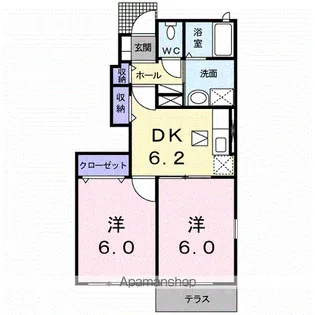 ヴィラ・ハーモニー【1階】の間取り