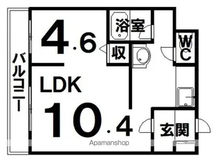 1LDKの間取り画像