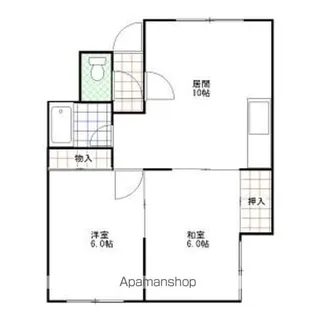 光栄荘【201号室】の間取り