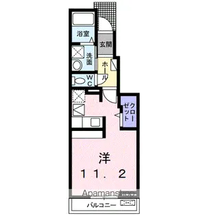 グランセル笹木野B【1階】の間取り