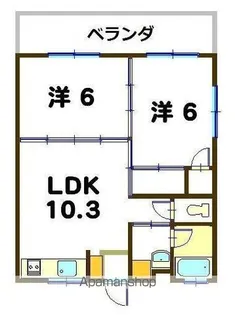 レジデンスカジク【403号室】の間取り