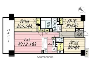 ザ・ガーデンズ稲毛海岸【5階】の間取り