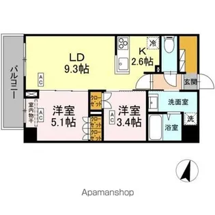 ロイジェント西新井【2階】の間取り