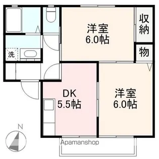グリンピアハイツ花ノ宮 A棟【A102号室】の間取り