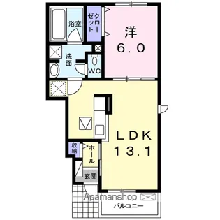 1LDKの間取り画像