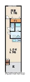 ハナミアパートメント【1階】の間取り