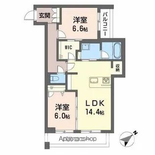 ベレオガーデンズMIWAⅡ【2階】の間取り