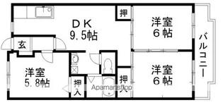 滋賀県近江八幡市白鳥町【マンション】の間取り