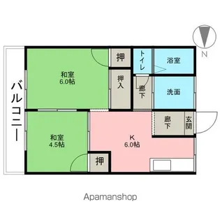 レオパレス松風ハイツ【2階】の間取り