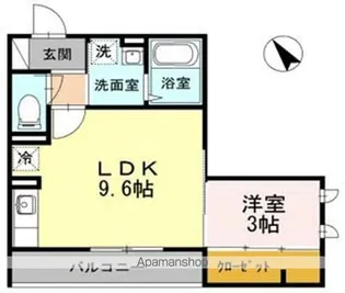 ハイツMEGUMI【2階】の間取り