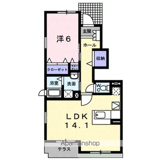 フィオーレⅠ【1階】の間取り