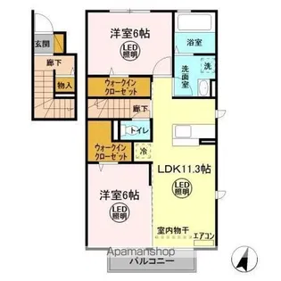 マーブル B【2階】の間取り