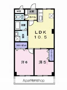 グランドマンション茶うす【2階】の間取り