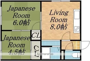 北口コーポ【203号室】の間取り