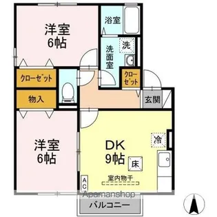 ボヌール ドゥ【1階】の間取り