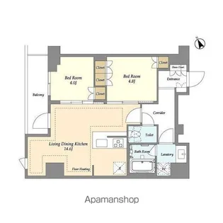 オアーゼ日暮里レジデンス【12階】の間取り