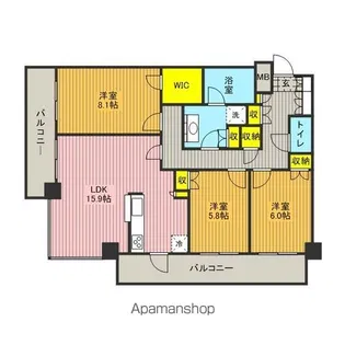 シティタワー蕨【14階】の間取り