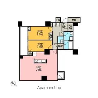 THE TOKYO TOWERS MIDTOWER【26階】の間取り