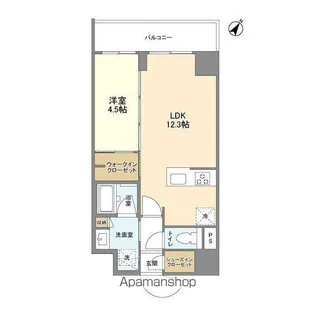 ONE ROOF FLAT ASAKUSA IRIYA【5階】の間取り