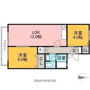 サンハイツⅡ【A202号室】の間取り