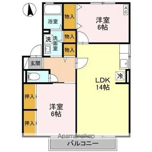 エストセジュール B【201号室】の間取り