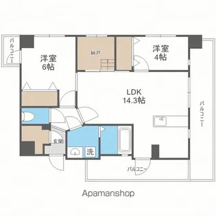 MODERN ASPIRATION平尾駅前【10階】の間取り