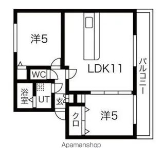 シャトー東豊中【1階】の間取り